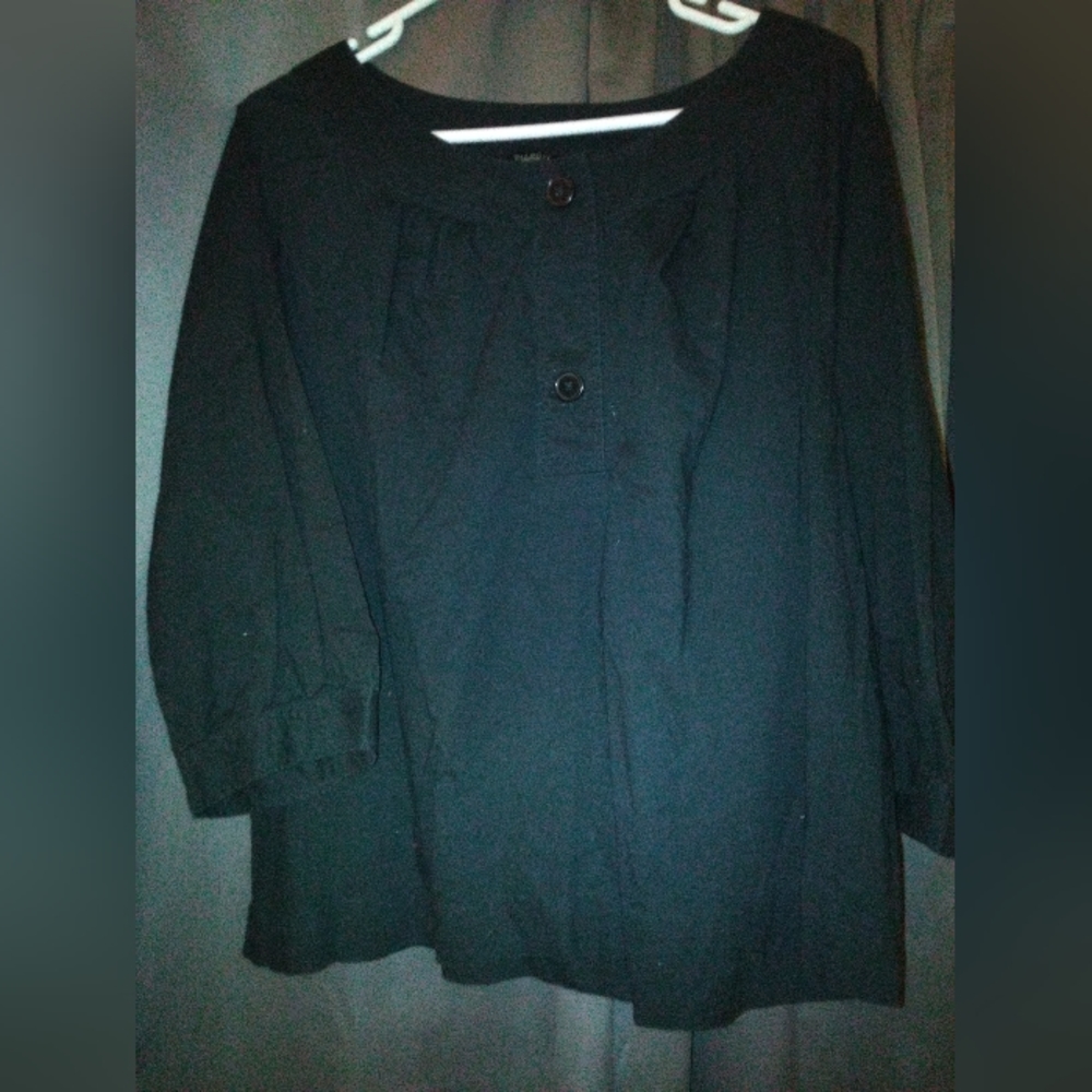 XL Talbot's black 3/4 sleeve blouse
